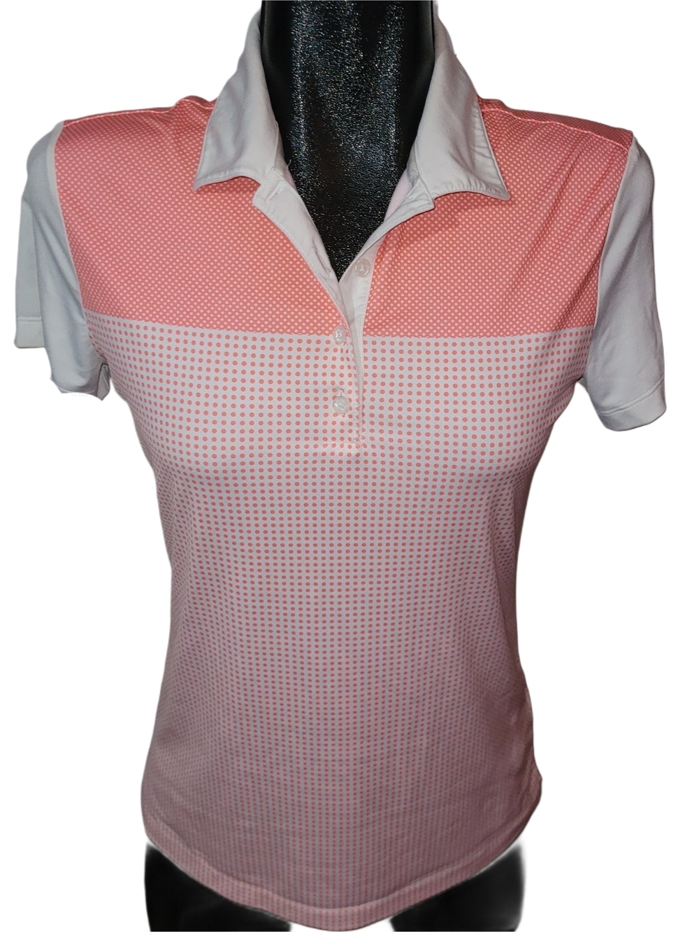 Nike Golf Tour Performance Women's Pink And White Polo Top Size S